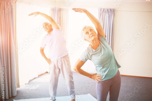 Seniors doing stretching