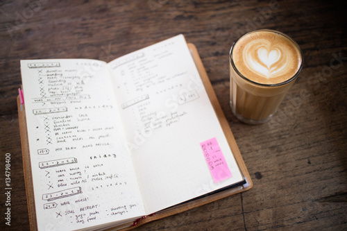 Bild auf Leinwand Setting my bullet journal in the morning