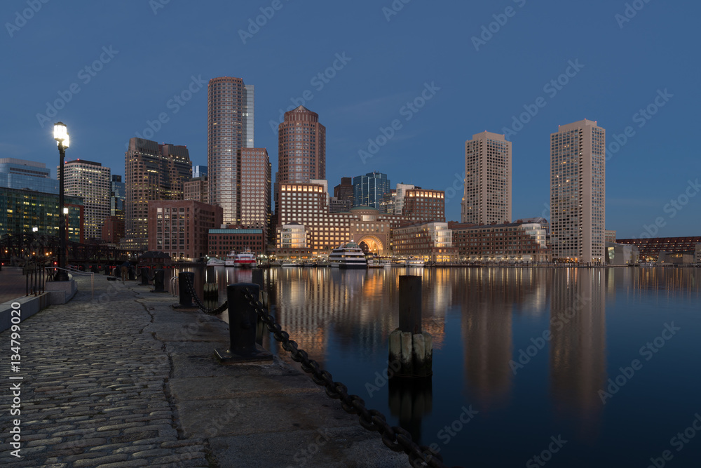 Boston city in the morning