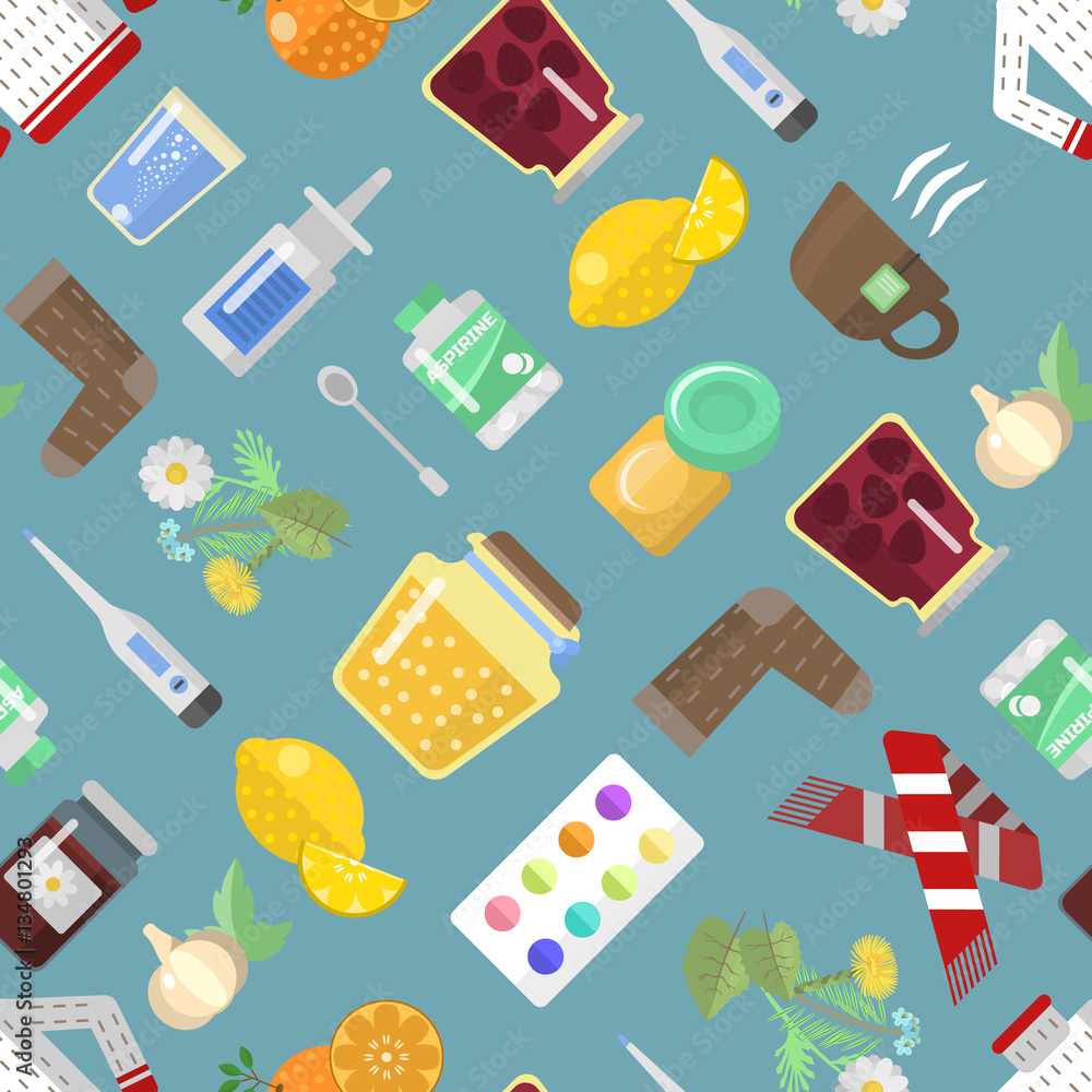 Flu influenza seamless pattern Flu influenza seamless pattern