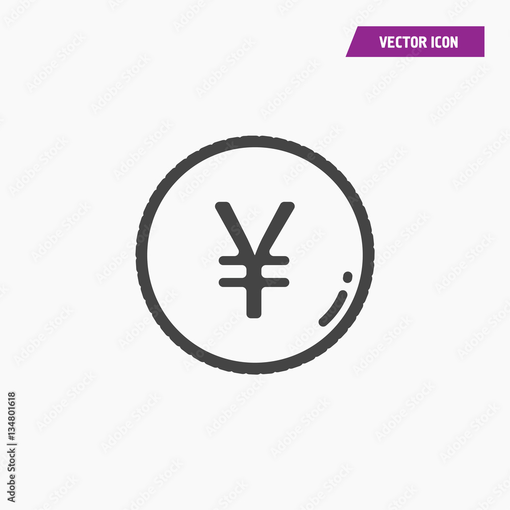 Vecteur Stock Chinese yuan icon isolated sign symbol. Flat Vector ...