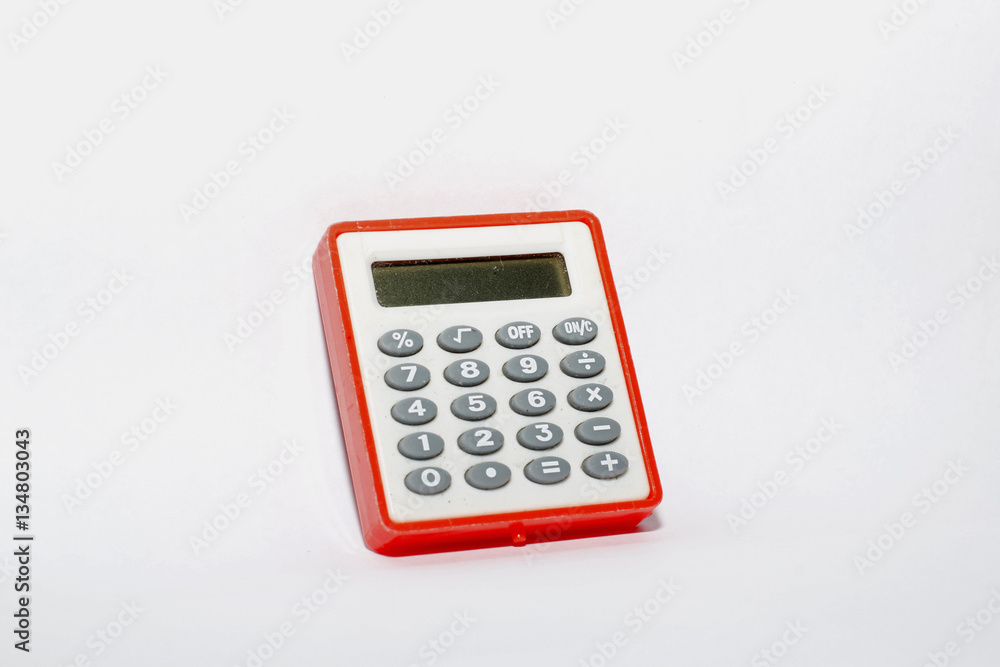 mini calculator on white background mini calculator on white background