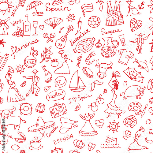 Spain, seamless pattern for your design