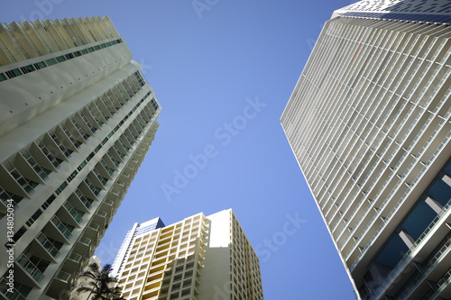 Wide angle of highrise architecture in the city