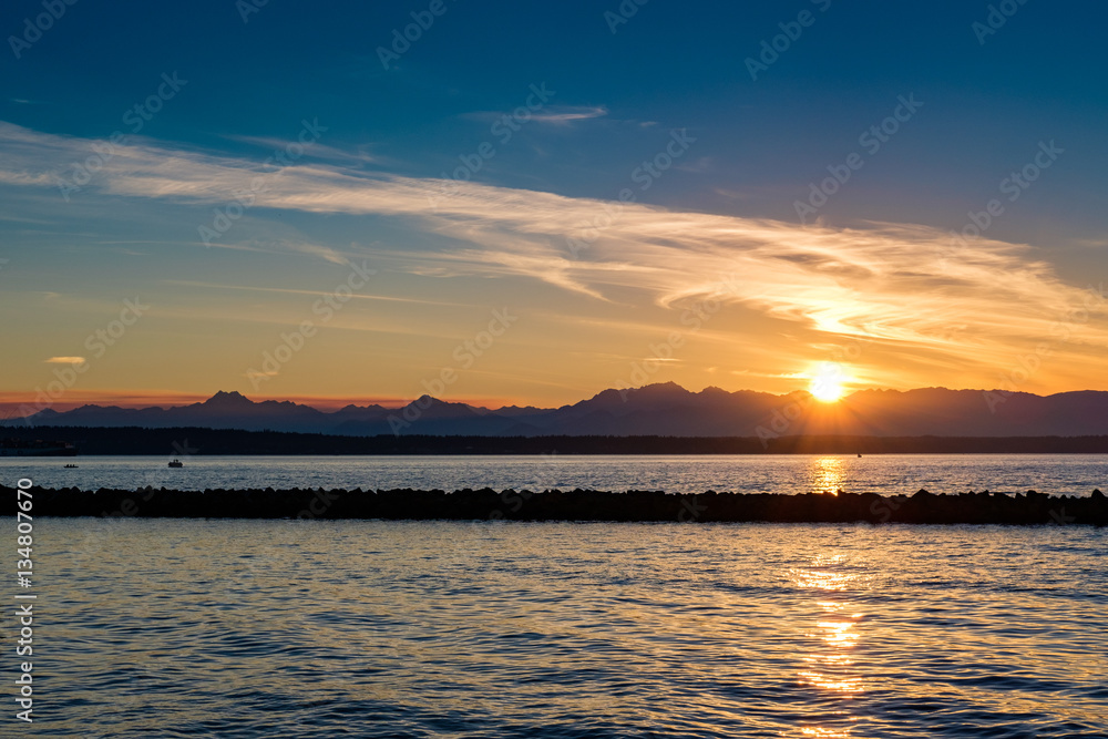 Naklejka premium Seattle sunset