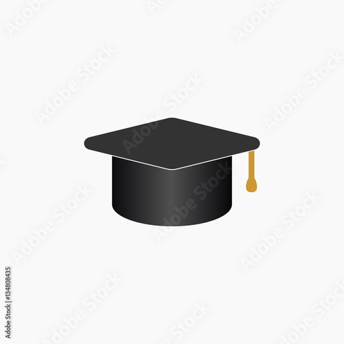 Education, graduation cap/hat icon simple vector illustration