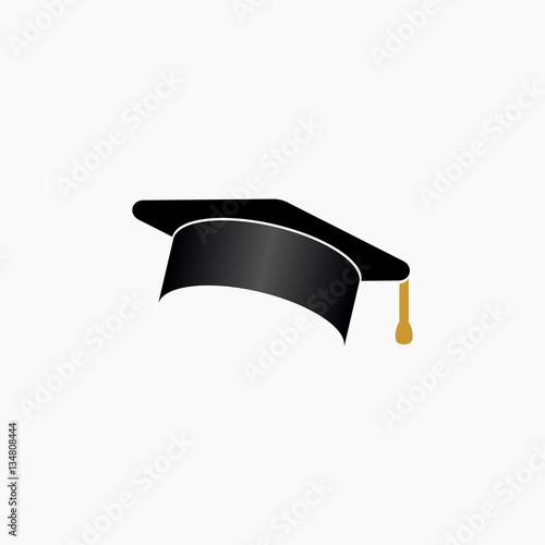 Education, graduation cap/hat icon simple vector illustration