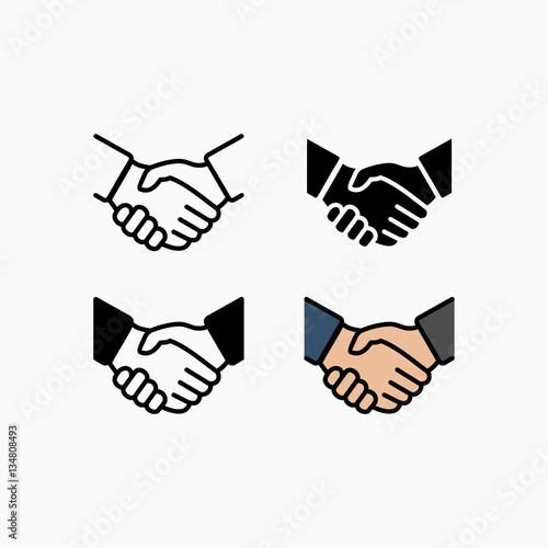 Handshake icon simple vector illustration. Deal or partner agreement symbol.