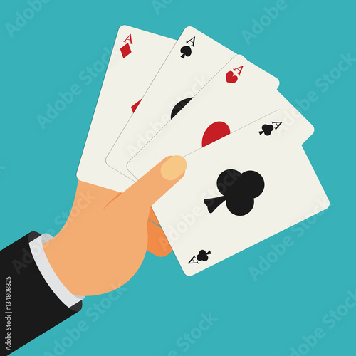Hand holding playing cards
