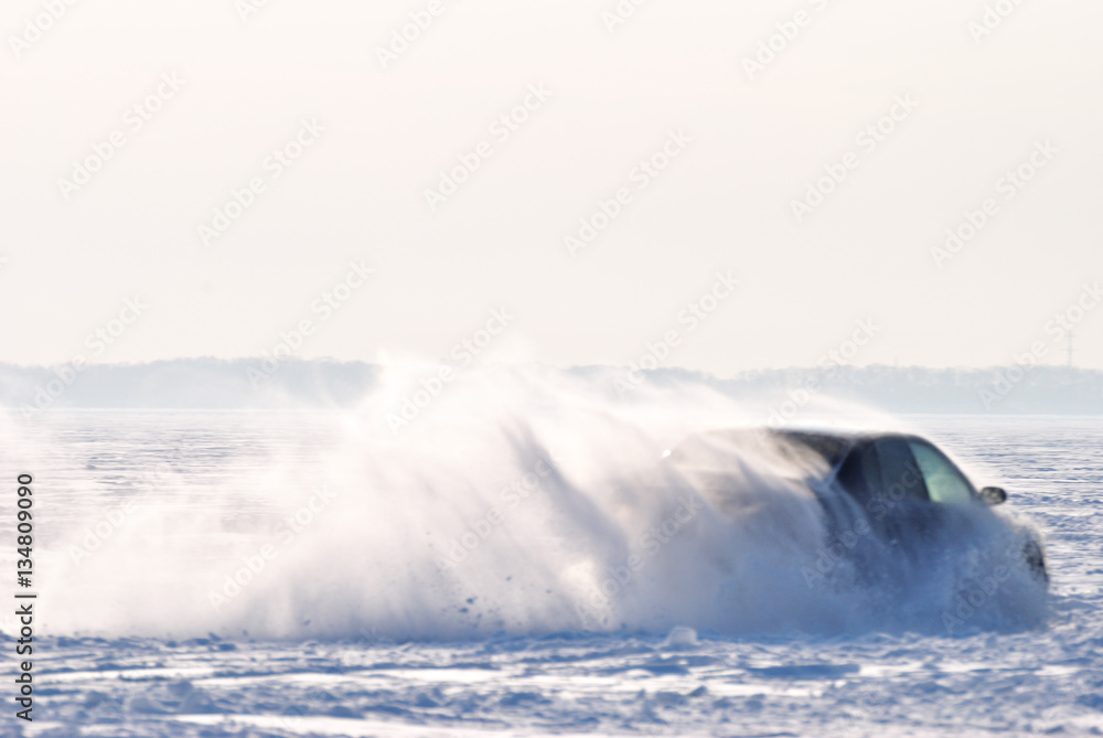 Fototapeta premium Winter rally. Race car