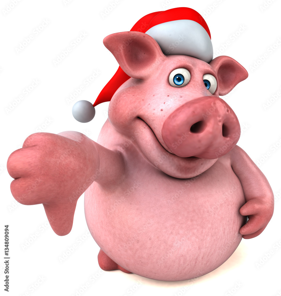 Naklejka premium Fun pig - 3D Illustration