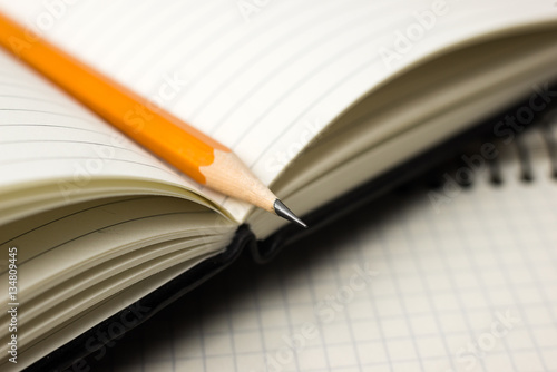 Wallpaper Mural Pencil on the pages of an open notebook for records Torontodigital.ca