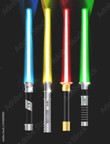 colorful illustration with light sabers