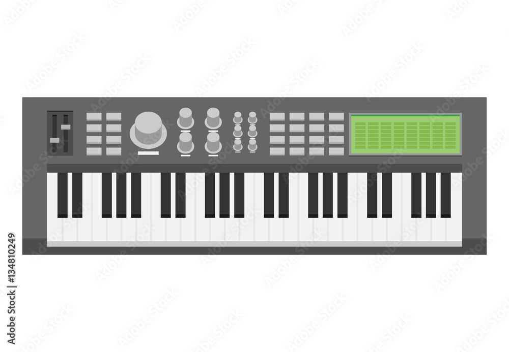 Obraz premium Electric Piano. Flat vector.