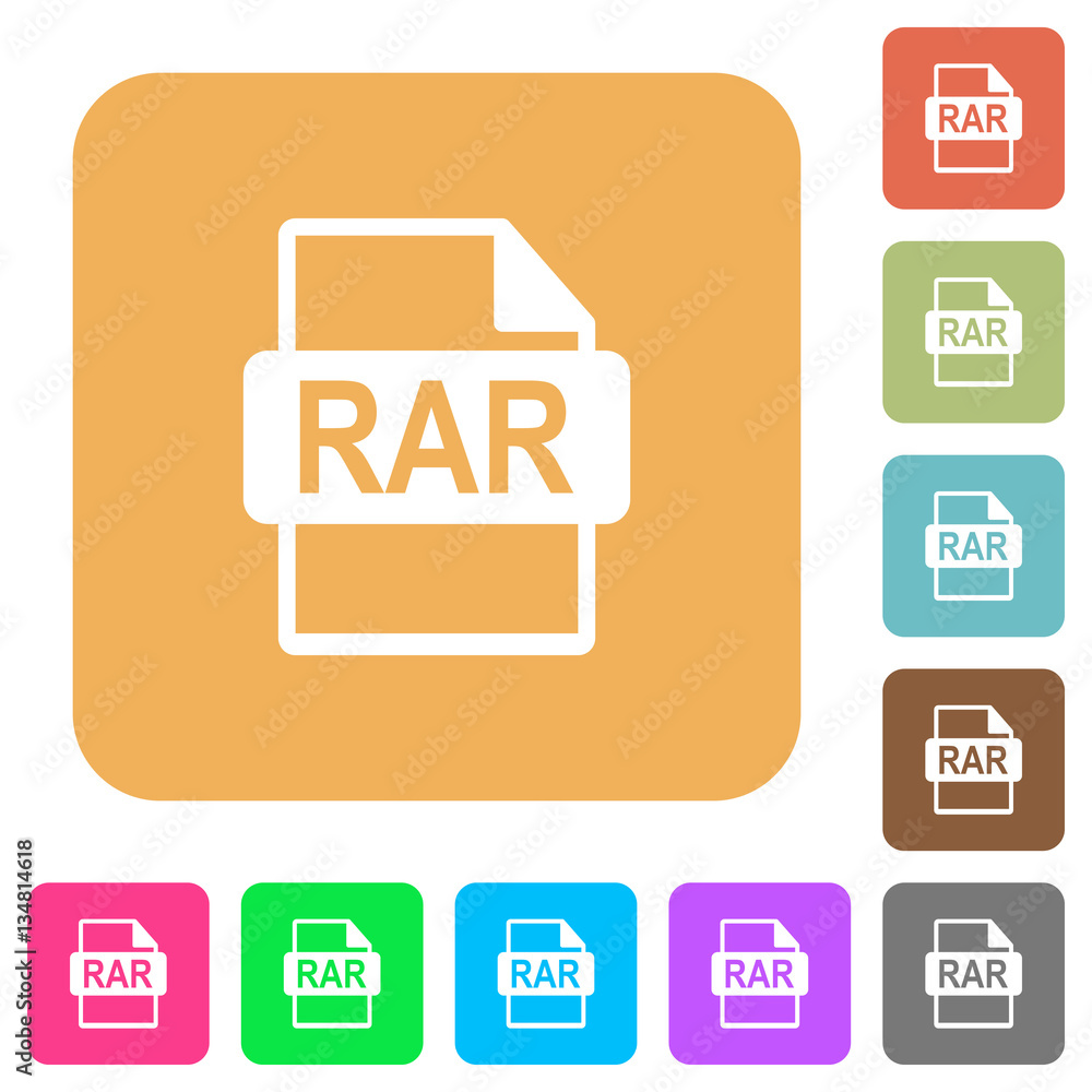 RAR file format rounded square flat icons RAR file format rounded square flat icons