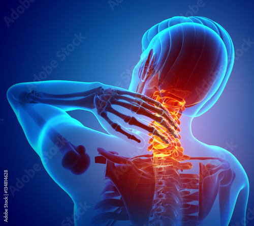 Male Feeling the Neck Pain photo