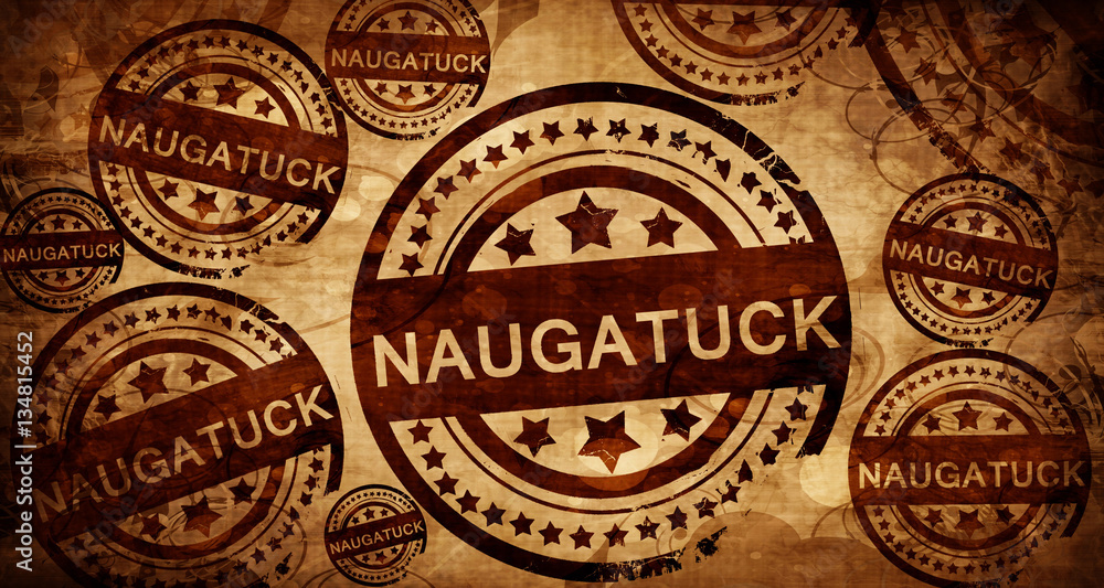 naugatuck, vintage stamp on paper background
