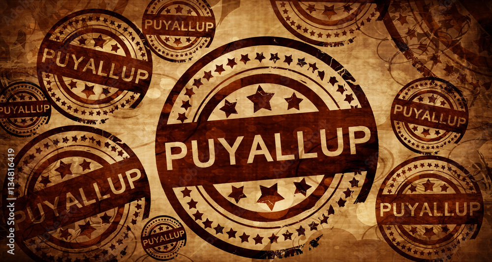 puyallup, vintage stamp on paper background