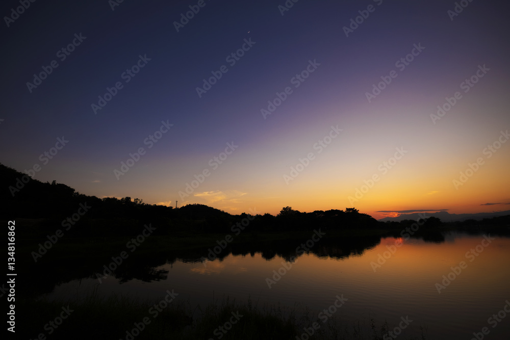 Sunset on the river.
