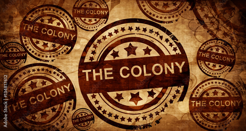 the colony, vintage stamp on paper background