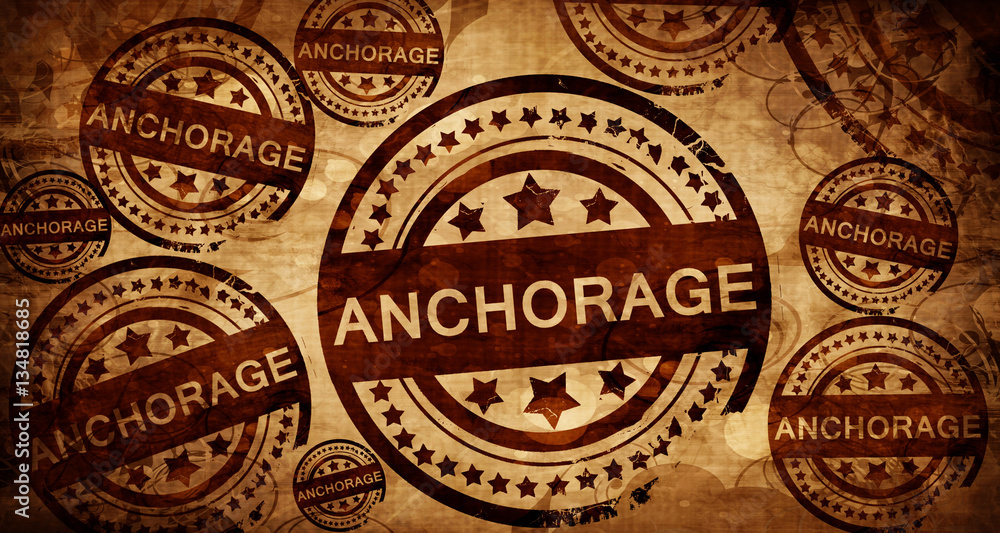 anchorage, vintage stamp on paper background