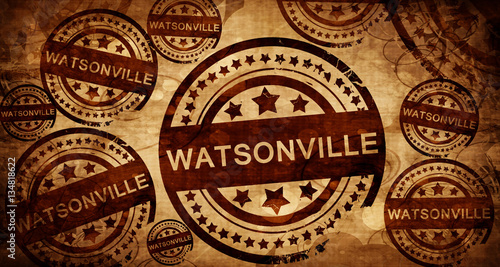 watsonville, vintage stamp on paper background