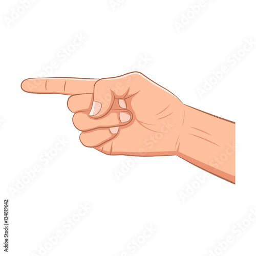 Realistic hand with pointing finger