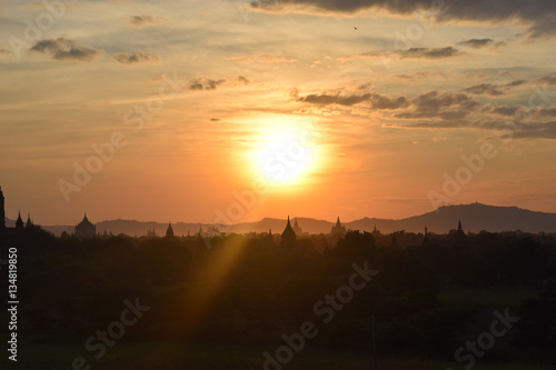 Ancient bagan Temples at sunset, Myanmar