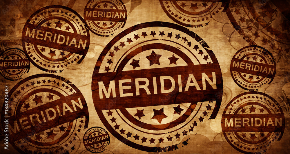 meridan, vintage stamp on paper background