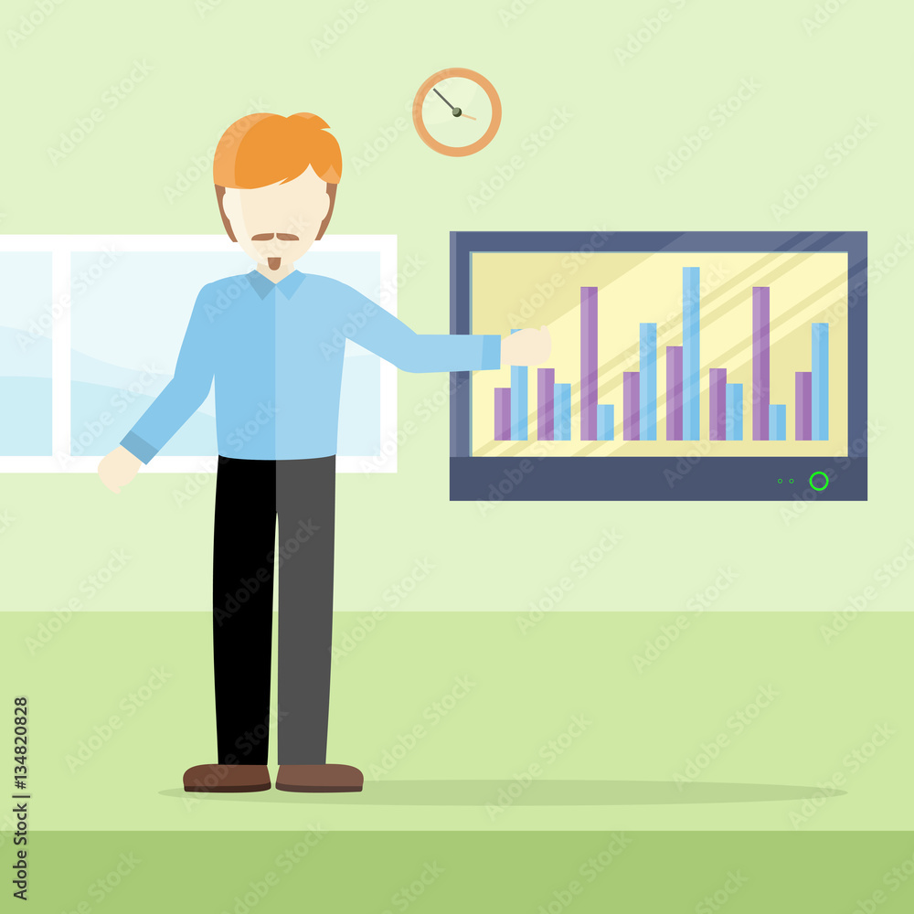 Business Training Vector Concept in Flat Design. Business Training Vector Concept in Flat Design.