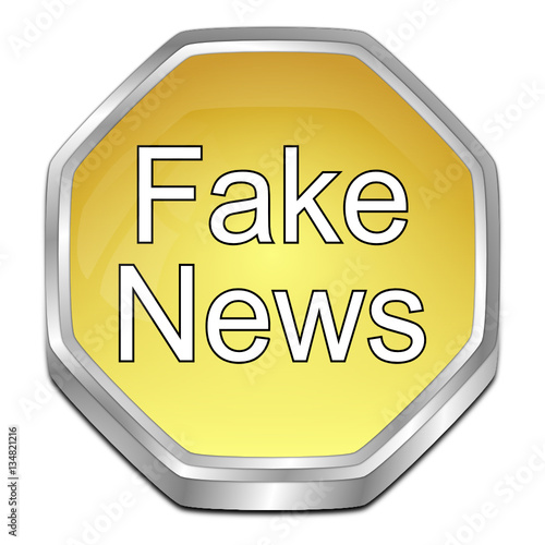 Fake News button - 3D illustration