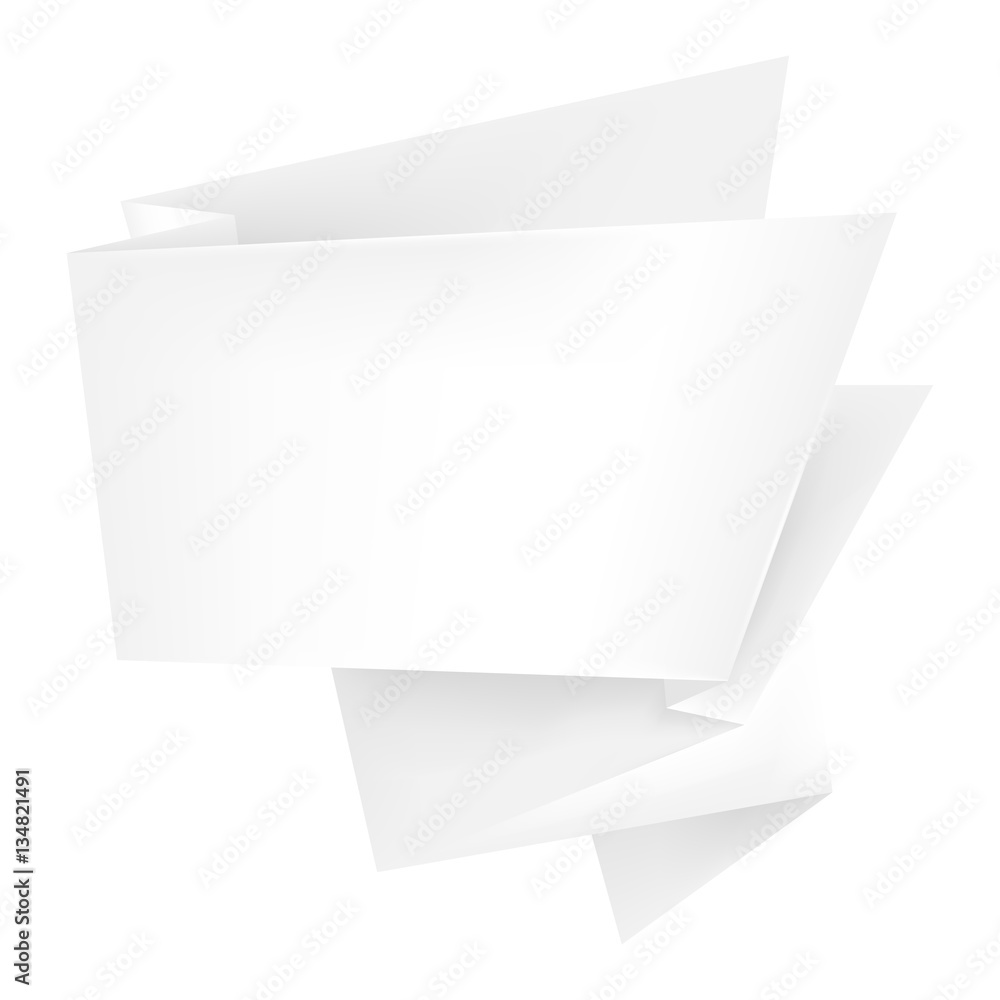 White Origami Speech Bubble