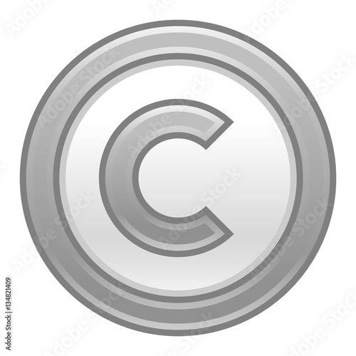 Gray Copyright Symbol Sign Matte Icon