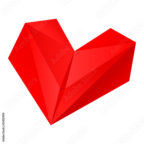 Origami Red Heart Folding Paper