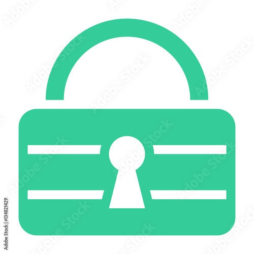 Flat Padlock Safe Icon Lock Sign Password Button