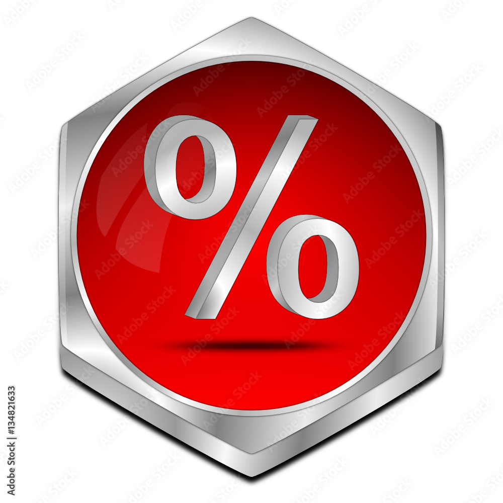 Discount button - 3D illustration Discount button - 3D illustration