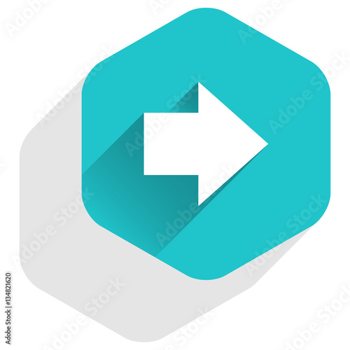 Free Download Arrow sign hexagon icon flat long shadow style - GFXLoad