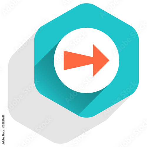 Free Download Flat arrow sign round icon hexagon button - GFXLoad