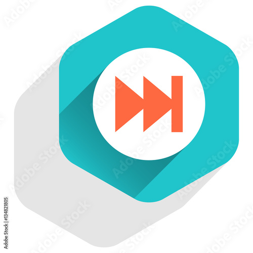 Free Download Arrow sign last or first icon flat hexagon button - GFXLoad