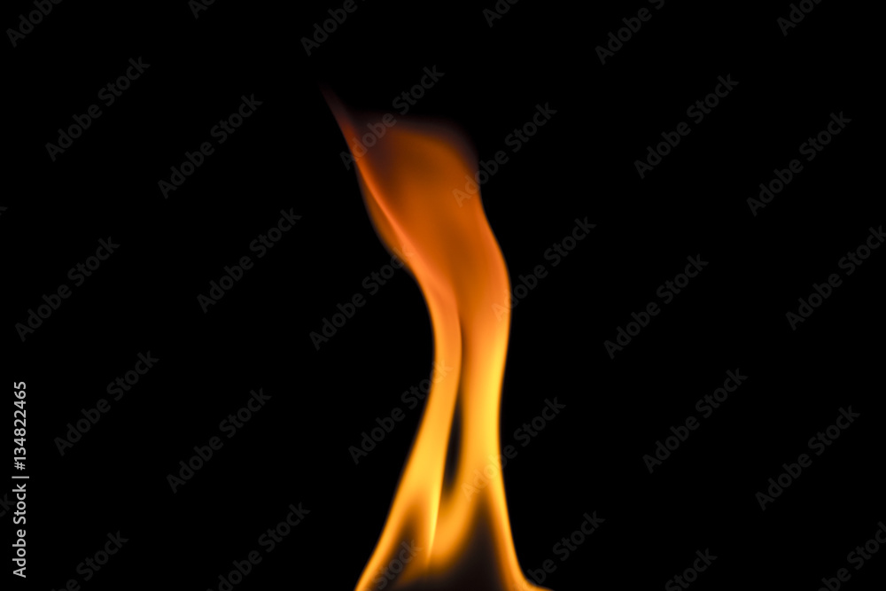 Detail of little flame on blackg background Detail of little flame on blackg background