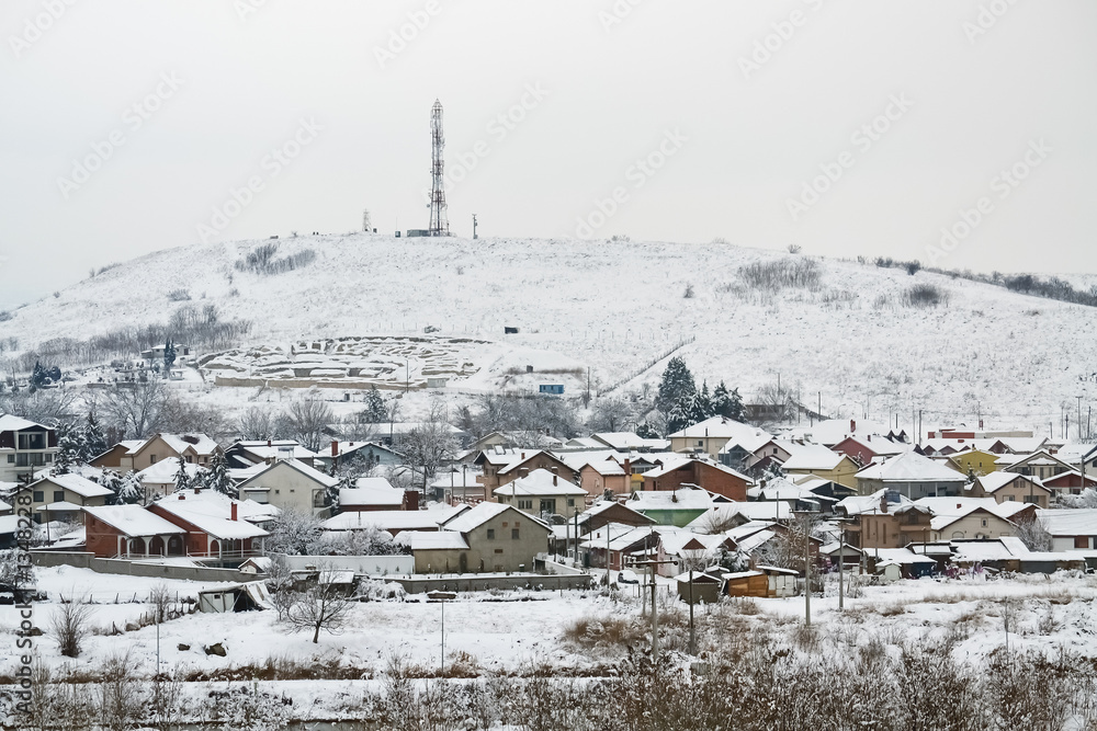 Small village in winter