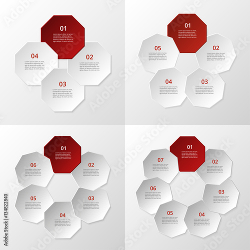 Vector circle infographic set.