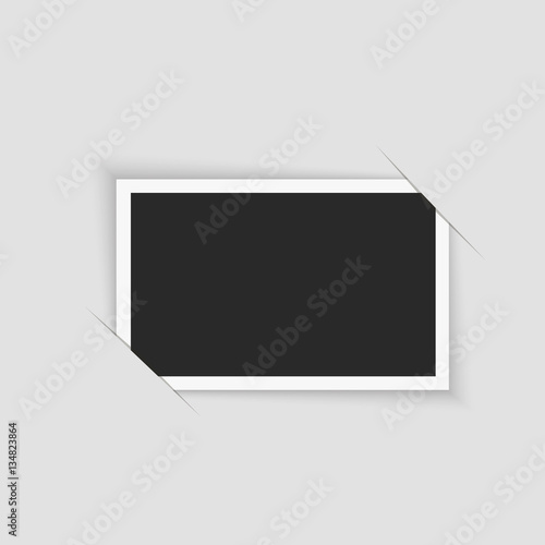 Blank retro photo frame over white. Vector illustration
