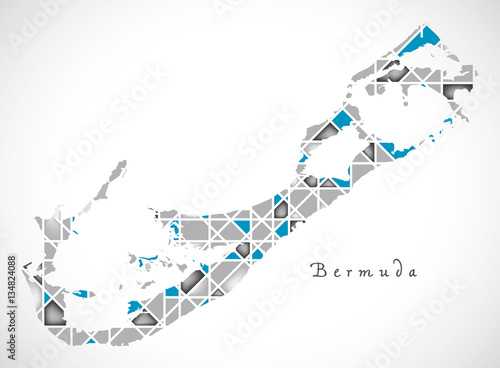 Bermuda Map crystal diamond style artwork