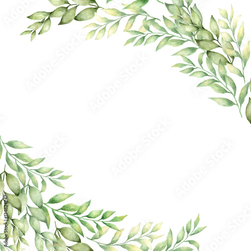 vector hand drawn leaves  banner