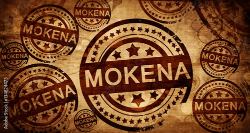 mokena, vintage stamp on paper background photo