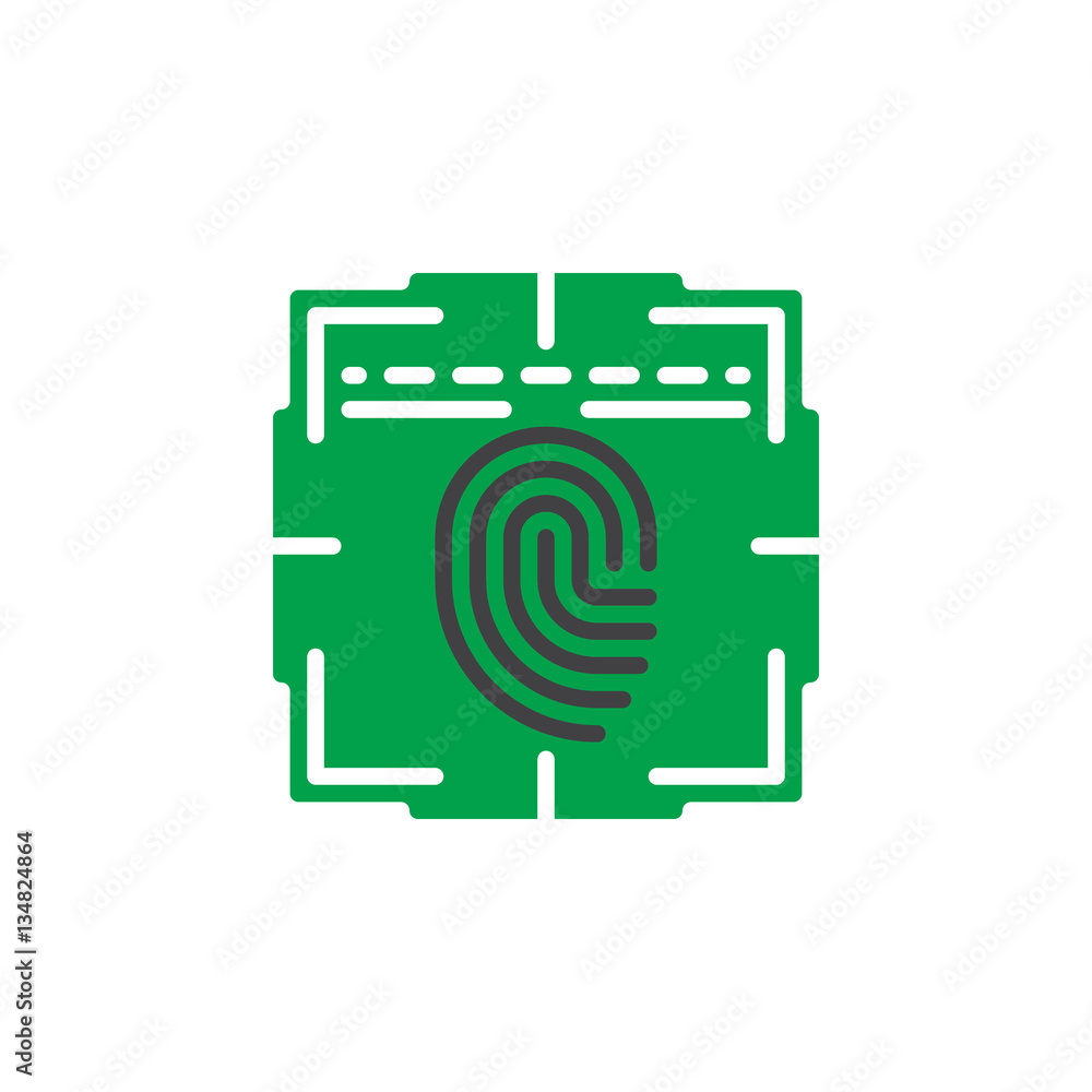 Fingerprint scan icon vector, filled flat sign, solid colorful pictogram isolated on white. Symbol, logo illustration Fingerprint scan icon vector, filled flat sign, solid colorful pictogram isolated on white. Symbol, logo illustration