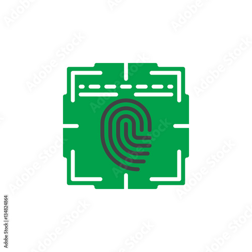 Fingerprint scan icon vector, filled flat sign, solid colorful pictogram isolated on white. Symbol, logo illustration
