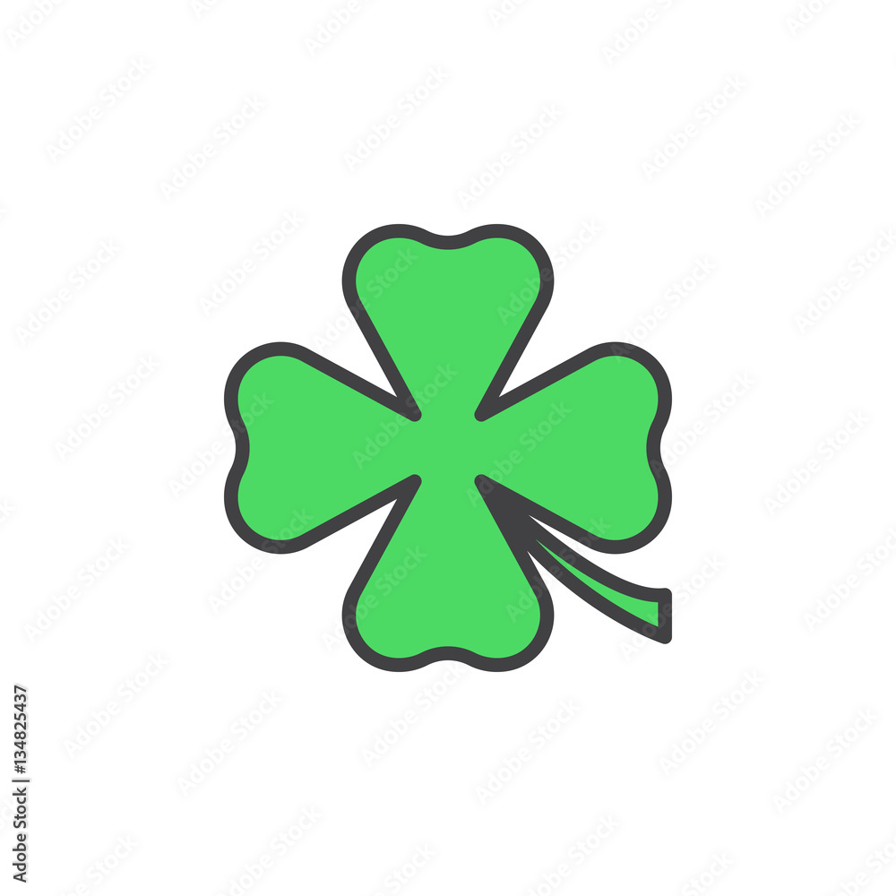 Clover line icon, filled outline vector sign, linear colorful pictogram isolated on white. St Patricks day symbol, logo illustration Clover line icon, filled outline vector sign, linear colorful pictogram isolated on white. St Patricks day symbol, logo illustration
