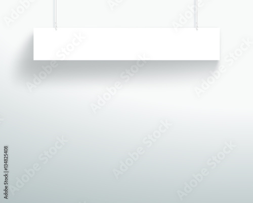 Vector 3d Blank White 1 Line Title Banner Hanging Design